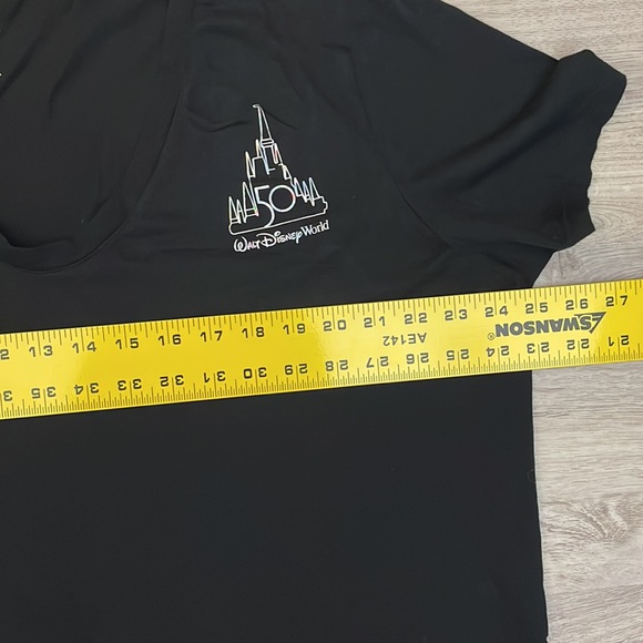 A new day Black Walt Disney World Shiny Silver Logo Short Sleeve Scoop Neck Tee - Picture 9 of 13